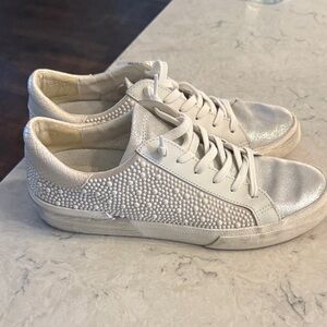 Dolce Vita White Textured Sneakers